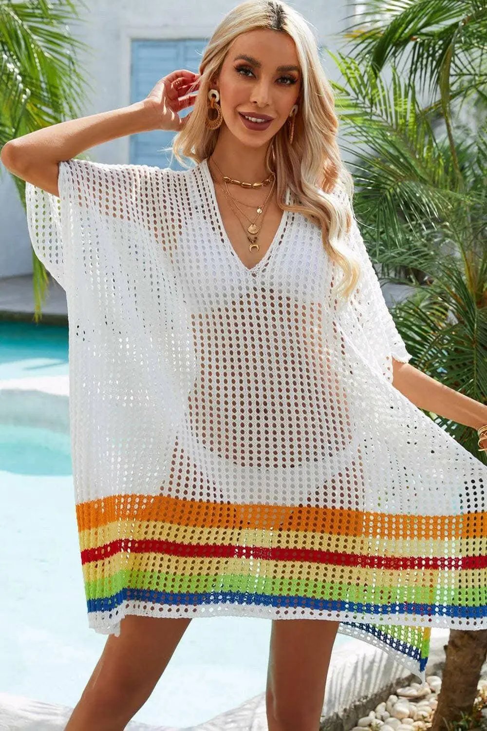 Vibrant crochet beach cover-up - Love Salve